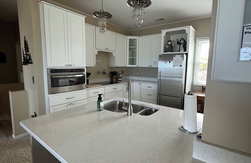 Mackinaw City Condo | 05 The Straits of Mackinaw Rustic Charm