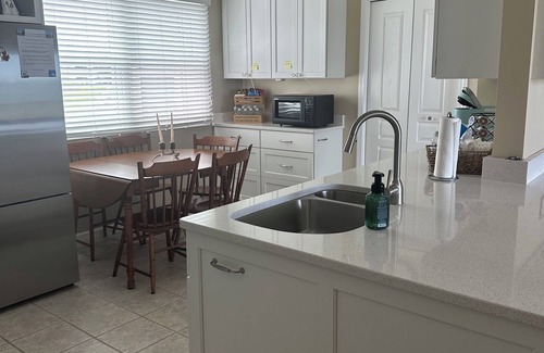 Mackinaw City Condo | 05 The Straits of Mackinaw Rustic Charm