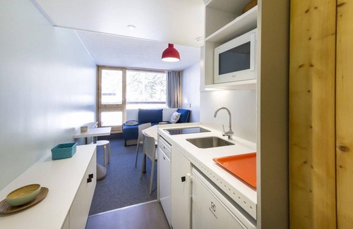 Arc-1800 Apartment | 10m from ski slopes, 7th floor, balcony, tv, 25m², Les Arcs