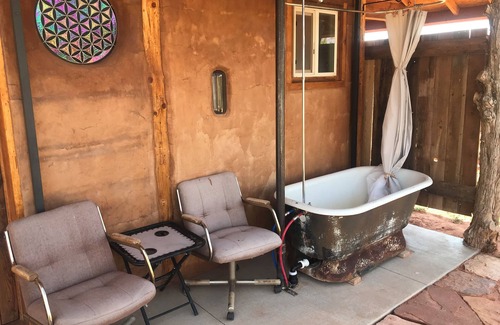 Cane Beds Cottage | 2 bedroom adobe home with AC, WiFi, great views, and new sauna and outdoor tub!