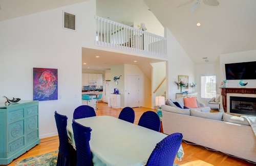 Village of Stump Sound House | 2nd-row ocean-view home with elevator, cmty pool & tennis