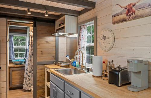 Hico House | 4 Tiny Town Modern Tiny Home Animals Fire Pit by Vacation Your Way