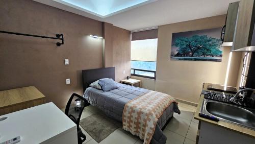 Cuautitlan Izcalli Apartment | A07 Premium Mini Suite WHITE Cocina Terraza Companies Work Teams 1-2 PAX