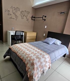 Cuautitlan Izcalli Apartment | A07 Premium Mini Suite WHITE Cocina Terraza Companies Work Teams 1-2 PAX