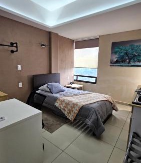Cuautitlan Izcalli Apartment | A07 Premium Mini Suite WHITE Cocina Terraza Companies Work Teams 1-2 PAX