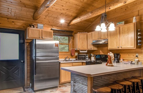 New Lisbon Cabin | Adorable cabin with pond access, WiFi, furnished porch, & gas fireplace