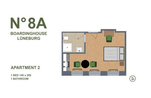 Altstadt Apartment | Apartment 02 No 8A Boardinghouse Lüneburg