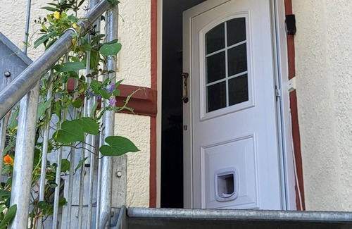 Bad Aibling Apartment | Apartment Sonja mit Dusche und Blick auf den Bach