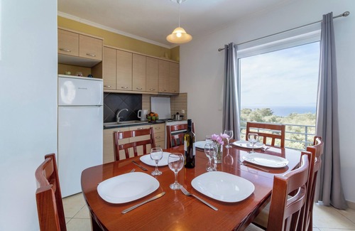 Tsoukaladhes Apartment | 'Apartment with Sea View B' with Pool, Garden, Terrace & Wi-Fi