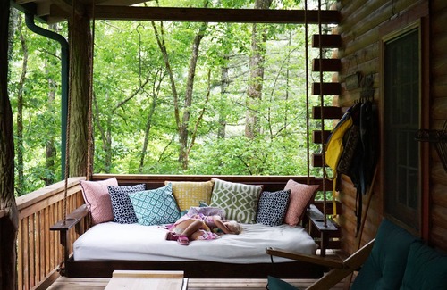 Lake Sequoyah Cabin | Authentic Highlands Log Cabin with Dock, Canoe + Fire Pit