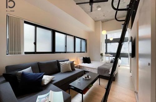 Hiroshima City Centre Apartment | b hotel Nekoyard - Stylish Loft Studio Steps from Peace Park