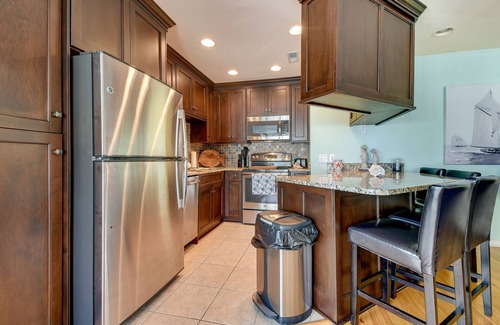 Little River Condo | Balcony, Pool & Hot Tub: Little River Condo!