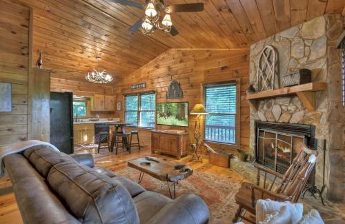 Blue Ridge Villa | Bearfoot Ridge Wood-burning fireplace cozy hot tub serene views