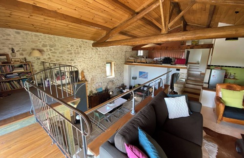 Montmirat House | Beautiful stone mas swimming pool south of France air conditioned with large shaded terrace