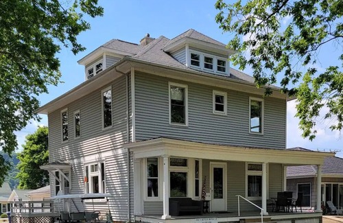 Guttenberg House | Breathtaking house steps from the river with incredible 1890s woodwork & floors
