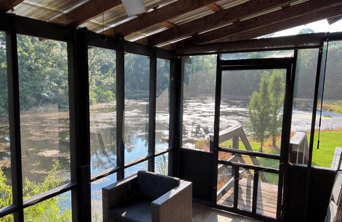 Williston Cabin | Cabin on secluded horse farm with stocked pond.