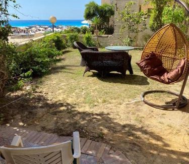 Borg el Arab Ski Chalet | Chalet for Rent, Ground Floor in Zamorda Village with Private Garden and Sea View