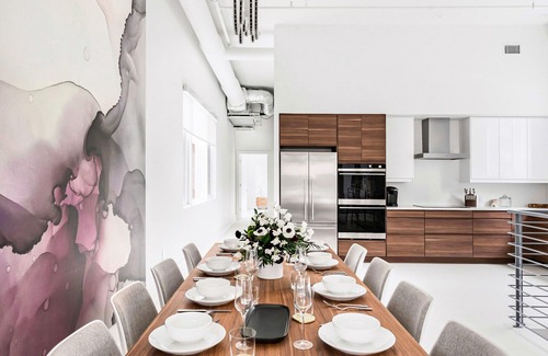 Arts District Condo | Charming condo with central AC, full kitchen, & tasteful decor