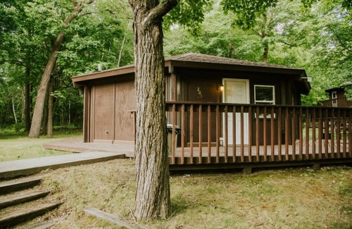 Puposky Cabin | Charming Up North Octagon Cabin - Private Beach & Resort Amenities