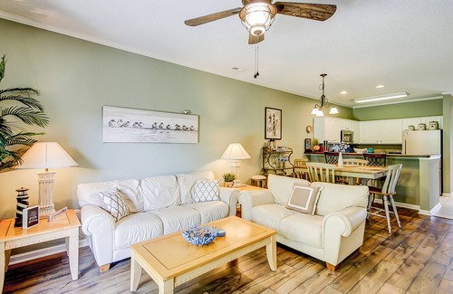 Little River House | Comfortable townhome with loft, shared pool, WiFi, AC, & W/D - near beach & golf