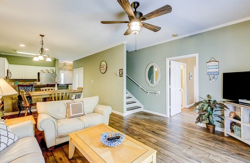 Little River House | Comfortable townhome with loft, shared pool, WiFi, AC, & W/D - near beach & golf