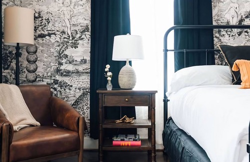 Five Points South Hotel | Corner King Room at The Painted Lady! Pet-Friendly, Free Parking!