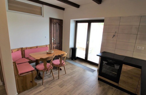 Zupanovice Apartment | Cosy apartment for 9 guests with pool, WIFI, TV, patio and pets allowed