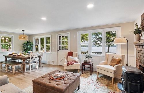 West Poland House | Cozy lakefront cottage with amazing views and private beach!!