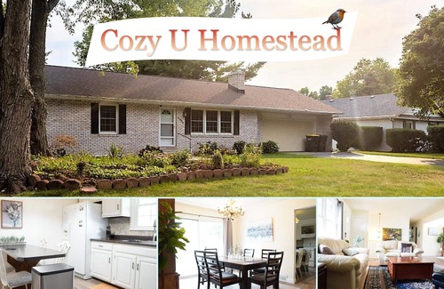 Berrien Springs House | Cozy University Homestead with fireplace!