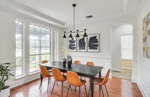 Plano House | Creekside Charm w Pool Backyard Oasis Patio