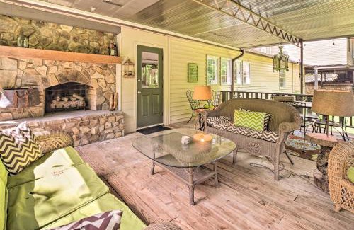 Chimney Rock House | Deck with Fireplace Pet-Friendly Lake Lure Retreat