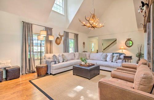 Chimney Rock House | Deck with Fireplace Pet-Friendly Lake Lure Retreat