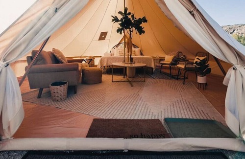 Yucca RV Rental | Desert Glamping Escape w/ Shared Bathroom: Saquaro at Ravari (5 of 6)