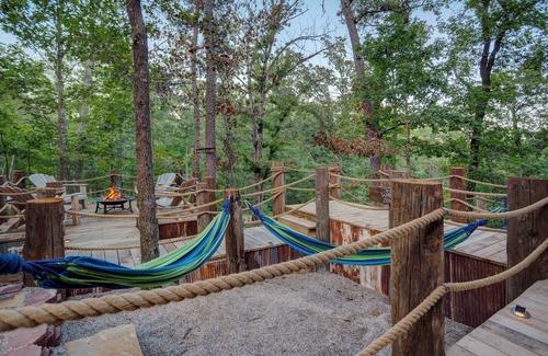Hot Springs Cabin | Dock Holiday at Fox Pass Cabins with Private Hot Tub