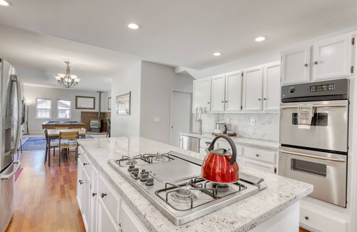Round Hill Village House | Dog-friendly home with pool table, fireplaces, & private hot tub, sleeps 10