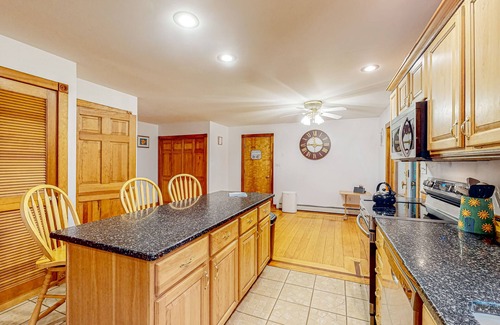 York Beach House | Dog-friendly rural home near beach with firepit, porches, grill, & pellet stove