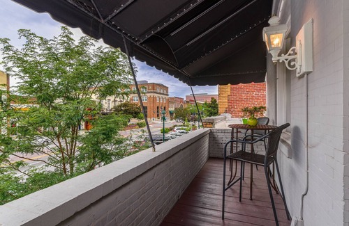 Hendersonville Apartment | Downtown Hendersonville Loft with private balcony overlooking Main Street.