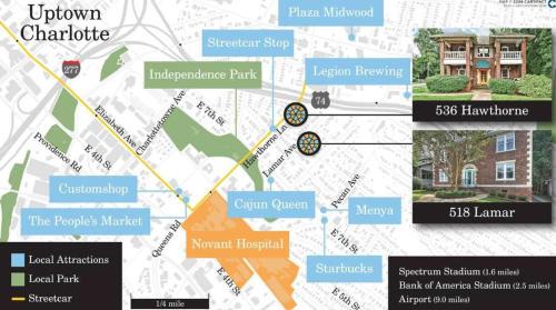 Charlotte Apartment | Elegant and Colorful 1BR with Covered Porch