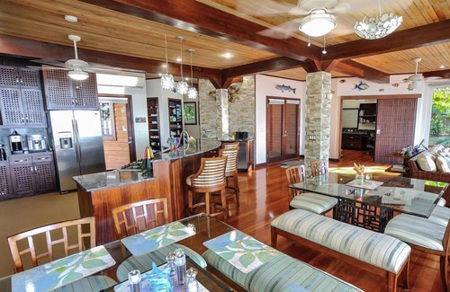 Palmetto Bay Villa | Elegant Custom Beachfront Villa With Floor To Ceiling Glass Walls, 180 Sea-View