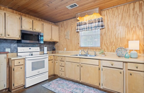 Pope Cabin | Enid Lake's charming 3-bedroom cabin with WiFi and AC in quaint Plum Point