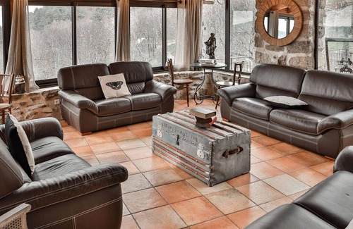 Saint-Fortunat-sur-Eyrieux House | Enjoy a magnificent mountain panorama in this luxury vacation home with pool and sauna.