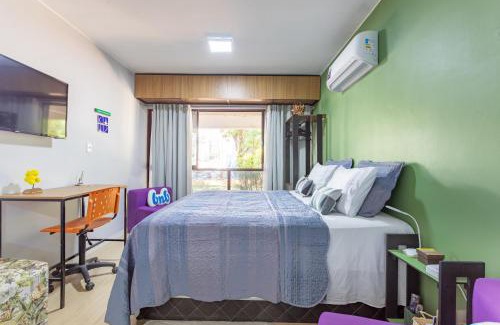 Asa Norte Apartment | Estúdio aconchegante e funcional, cama casal ou 2 de solteiro, ar-cond, wi-fi, Netflix e cozinha
