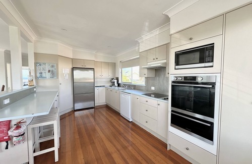 Crowdy Head House | Fabulous views from the deck across Crowdy Bay,the harbour,ocean and hinterland.