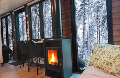 Lampivaara House | Fell Village 4 with a Mountain View, Fireplace, Sauna, Kitchen