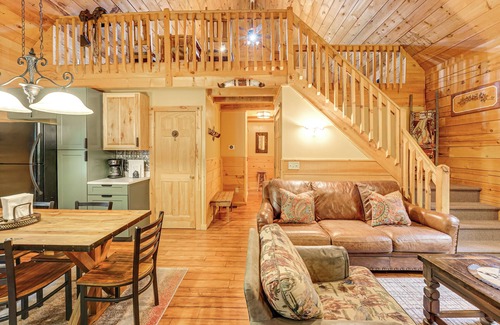 Oceana County Cabin | Fire Pit & Porch: Warm & Woodsy Rothbury Escape!