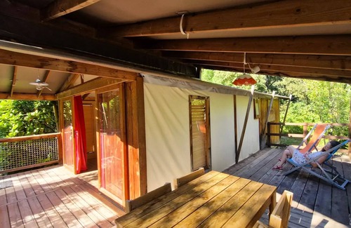 Esparron-de-Verdon House | Flower Camping La Beaume * - Sweet Flower 32m2 PREMIUM 2 bedrooms + covered terrace 5 people