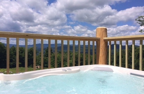 Andover House | Gorgeous Log Home With Mountain Views with Hot Tub