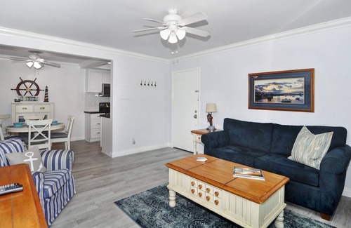 Del Obispo Condo | Harbor Cove-Pool View with Creek! Walk to Beach & Harbor! Lower Unit-No Stairs!