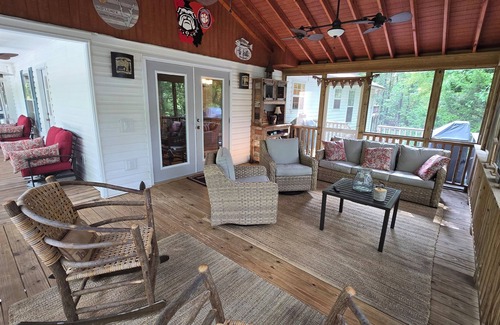 Westminster House | Home on Lake Hartwell - Lake Life with wraparound porches, fire pit and dock