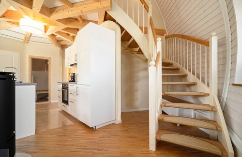 Muritz House | Kugelhaus Selene - Round design, open fire & terrace on Lake Tollensesee